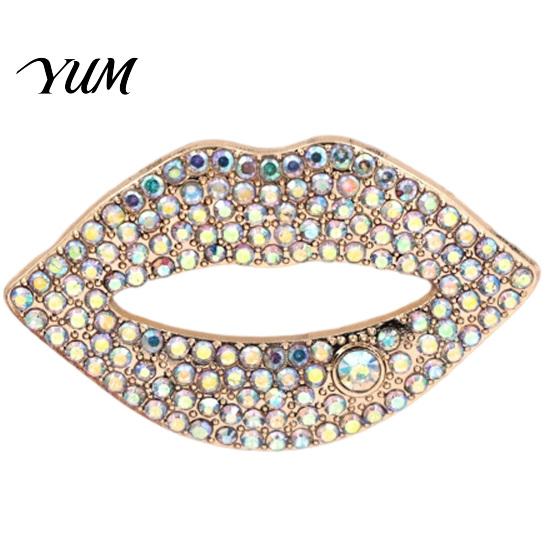 Clothing Pins Sexy Rhinestone Lip Brooch for Women, Red Shape Lapel Alloy Bags Pin Pin, Accessory Suits Coats Scarves Shawls Bag Decoration