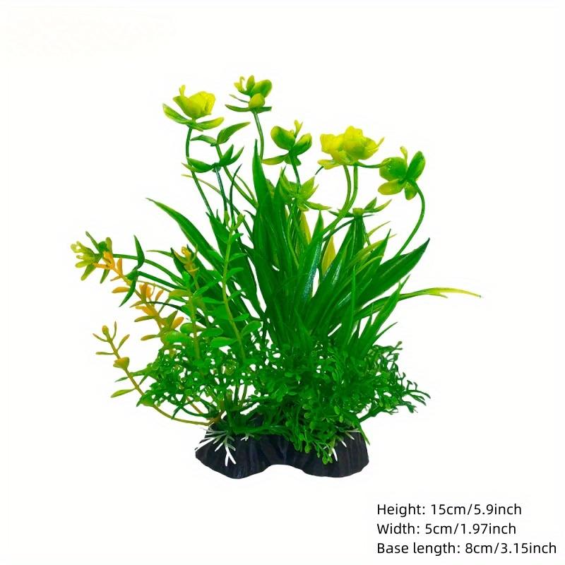 1PC Aquarium Decor Set - Vibrant Green Plastic Plant Ornaments - Fish Tanks, Durable Pvc Material 15cm/5.9inch