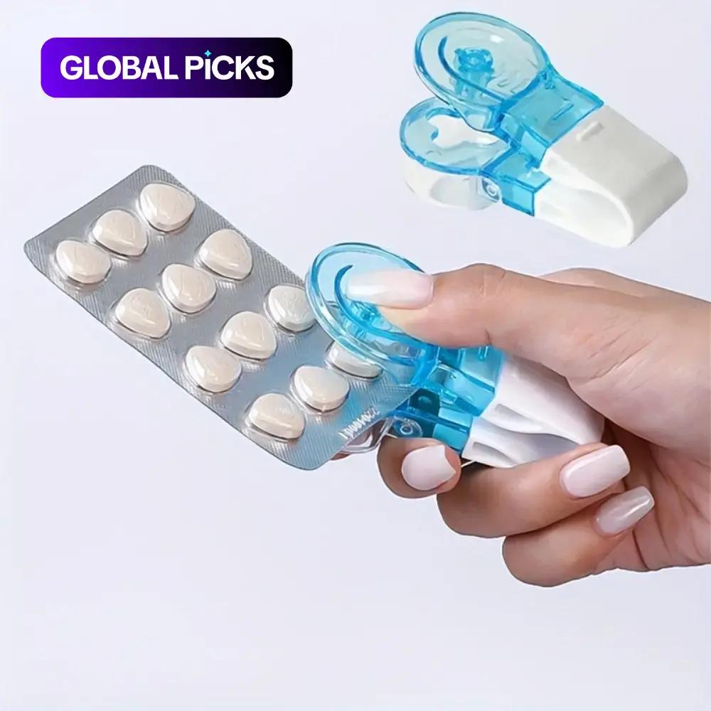 Portable Easy-Use Pill Remover, 2 Pack with Storage Case, Convenient Push Button Design
