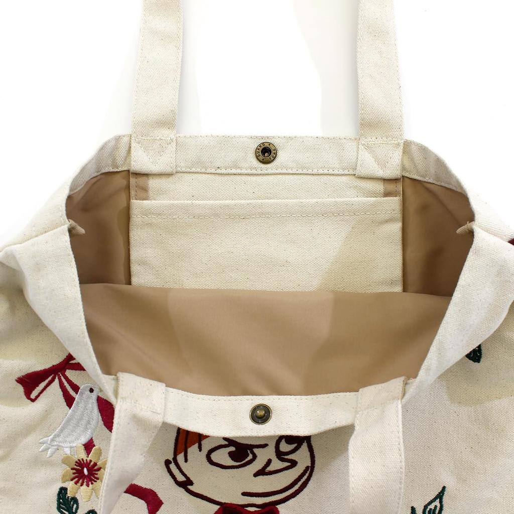 Tote Bag Canvas Bag A4 Size Moomin Little My MOOMIN MC15 Flower Gift Natural [Hapitas]