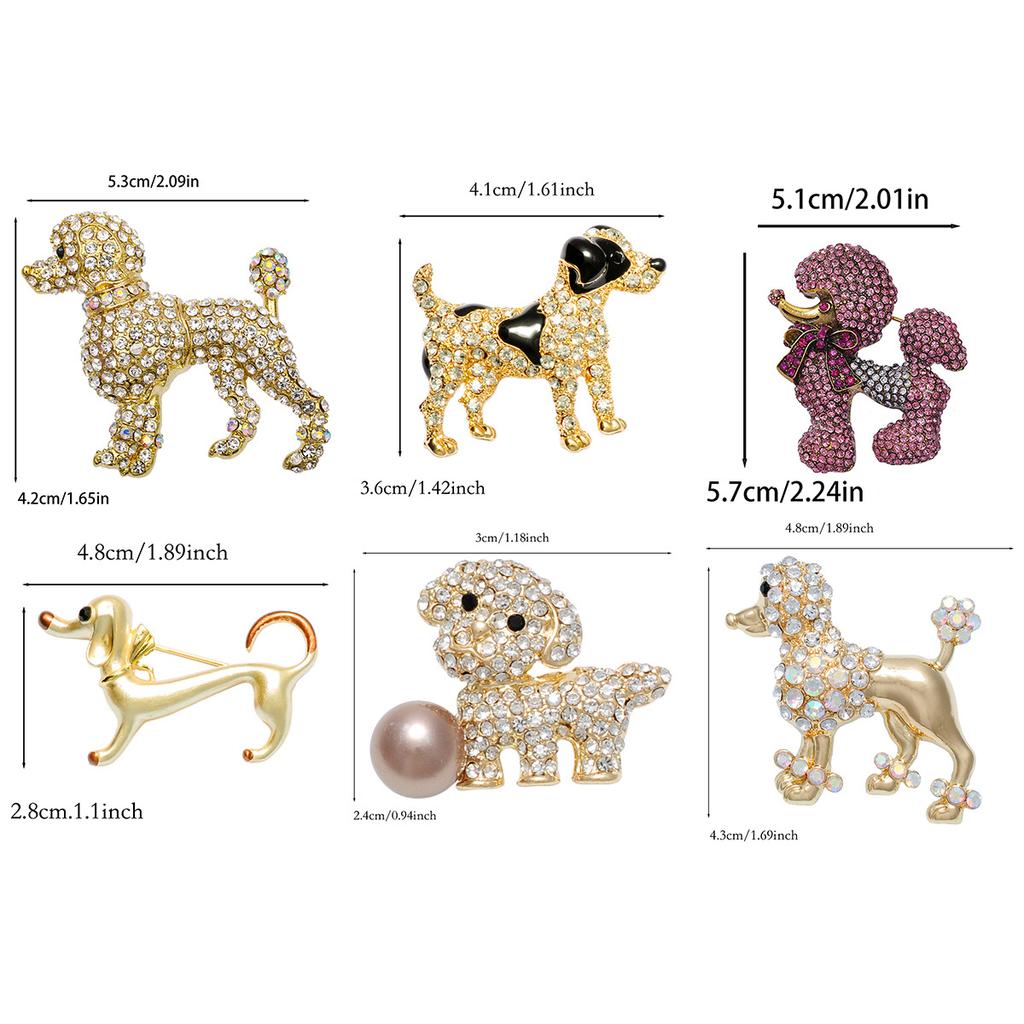 Diamond-studded Puppy Brooch - Cute and Charming Animal Pin