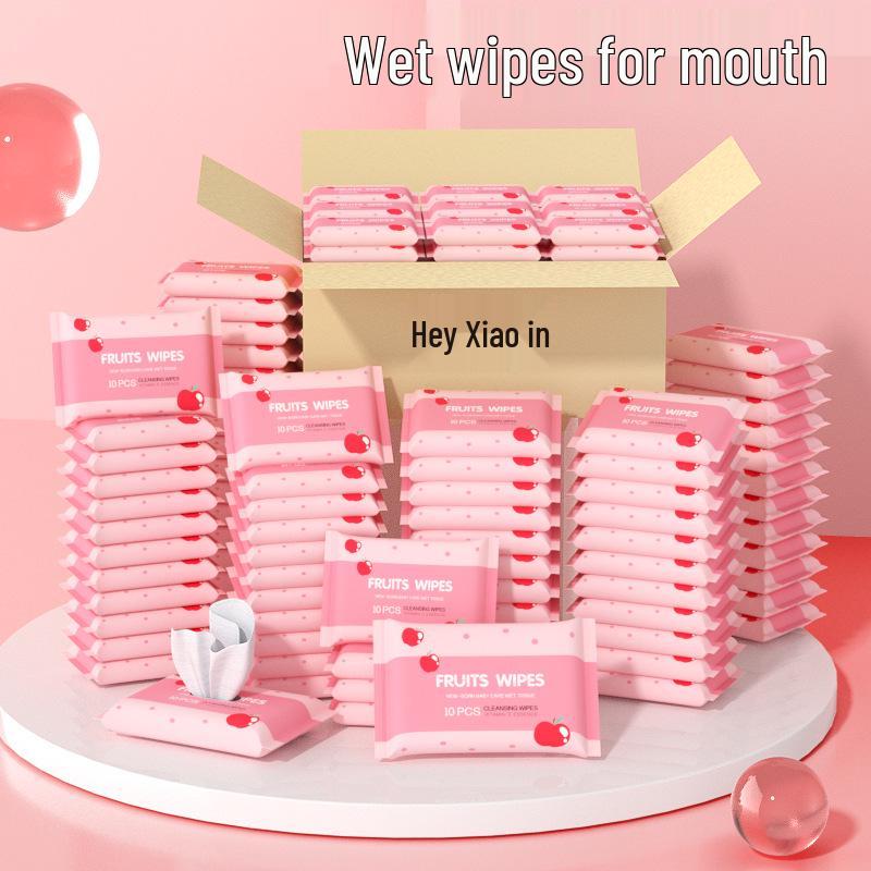 "10-balení přenosných jednorázových vlhčených ubrousků pro kojence a děti: Čištění rukou a úst"