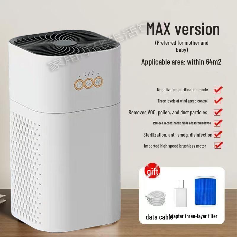 Home Negative Ion Air Purifier: Removes Pet Hair, Smoke, Odors, and Eliminates Indoor Smog.