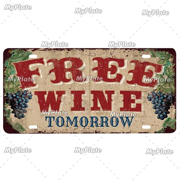 Wein Metallschild Kaffee Blechschild Nummernschild Vintage Dekoration Man Cave Plakette Heim Wanddeko Barschild Poster