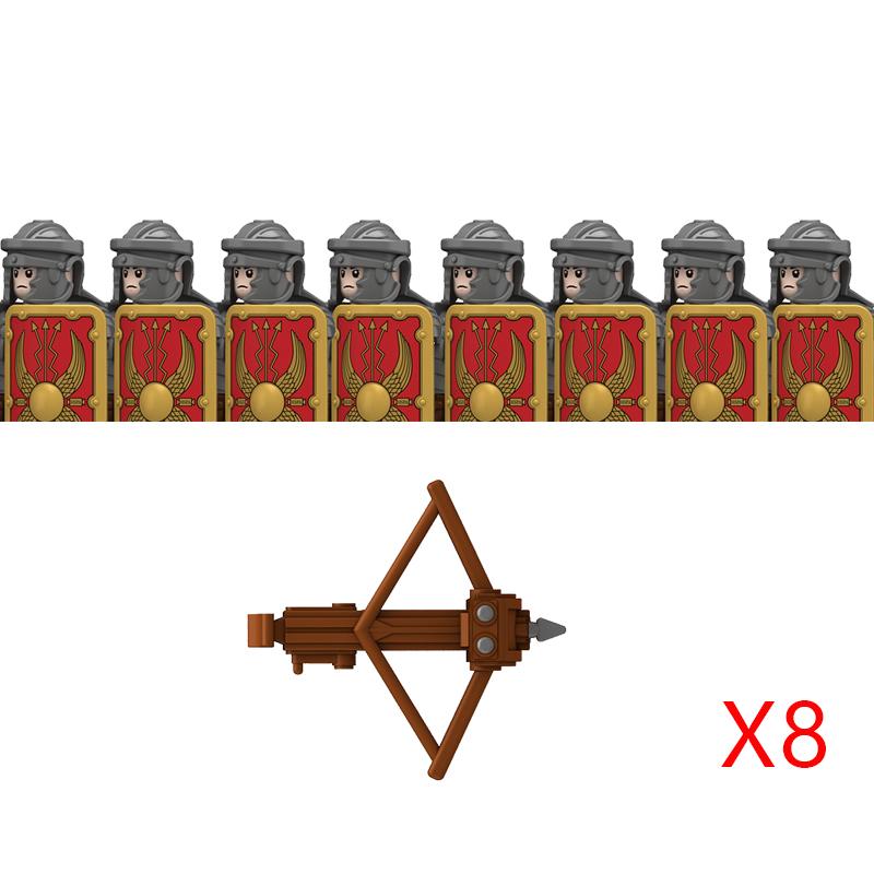 Middle Roman Series Building Blocks Castle Medieval Military Knight Soldier Figures Legion Army Warrior Shield Bricks Toys Gifts