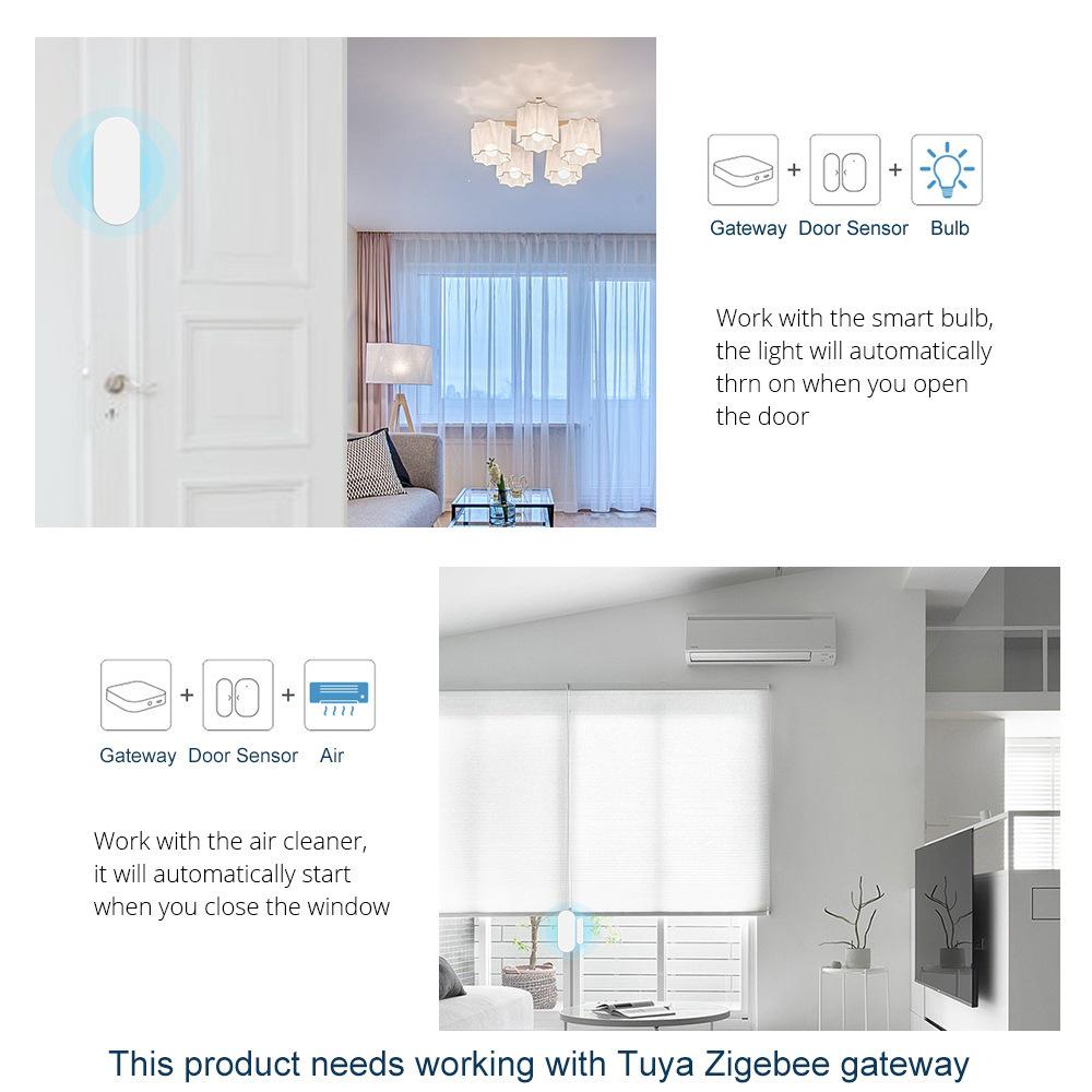 Graffiti Smart Zigbee Door/Window Magnetic Sensor with Remote Alarm & Tuya App Integration