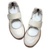Soft Leather Version~ Miu Home Leather Inner Height Increase Mary Jane Single Shoes Women's 2025 New Velcro Casual Ballet Shoes