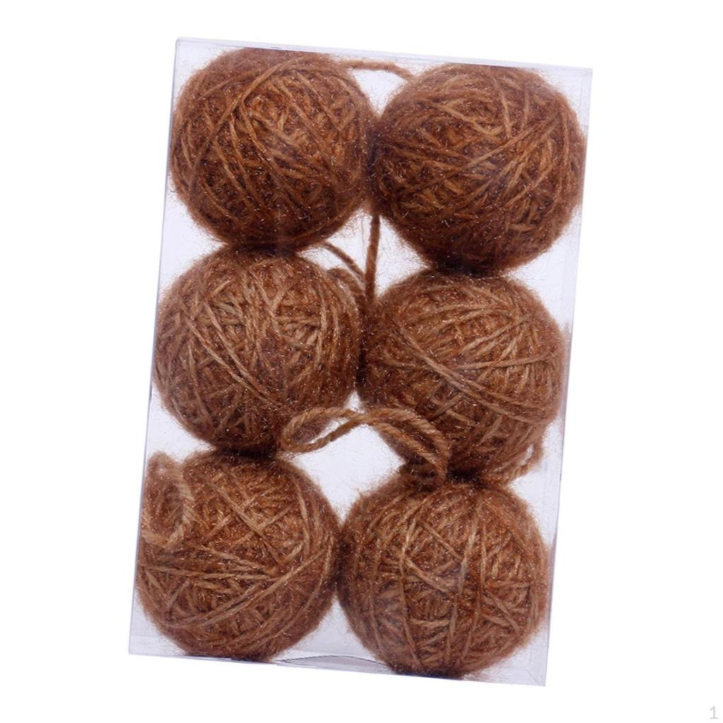 6 Stück Weihnachtskugel-Ornamente Baumhängekugeln mit Schnur Weihnachtsdekoration