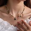 High-end zirkon natursten perlehalskæde - unikt design choker