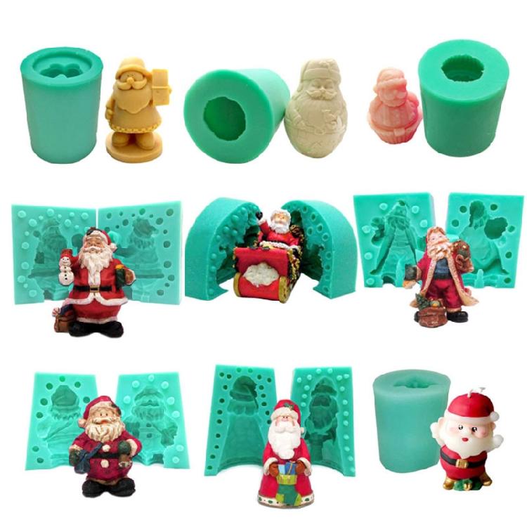 Silicone Cake Decorating Candle Mold Chocolate Candy Baking Molds for Xmas Party Home Decoration Handmade Gift Craft DIY