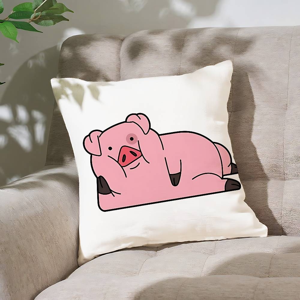 Cute Pig Pillow Case Throw Pillow Cover Nordic Vintage Style Cushion Covers Home Living Room Sofa Couch Seat Decor