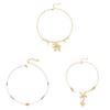 Ensemble de colliers en acier inoxydable avec accents perle et coquillage pour femmes et hommes