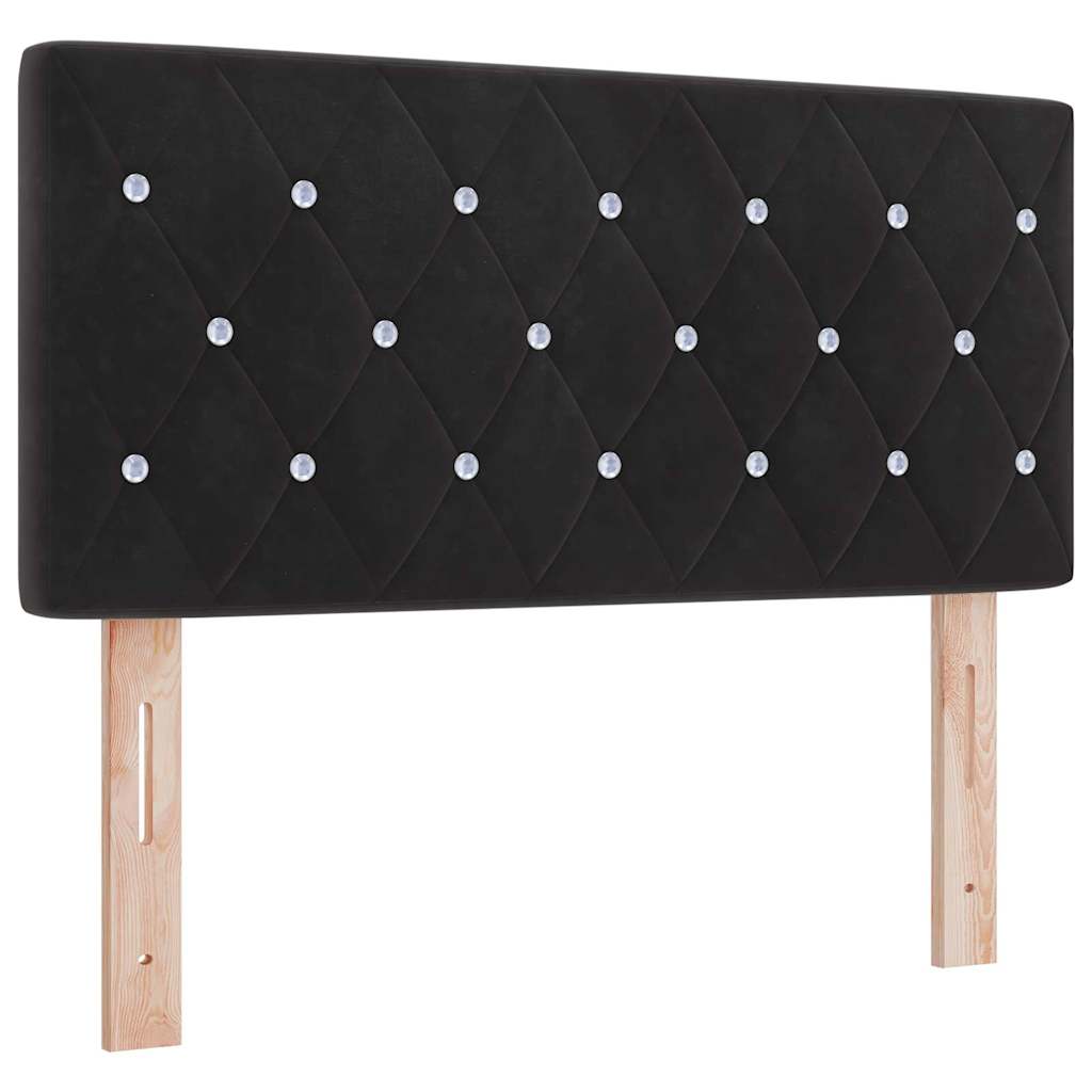 Box Spring Bed with Headboard Black 200 x 90 cm Velvet