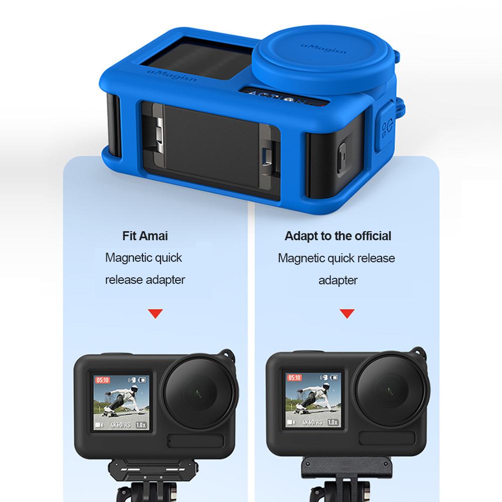 Full Protective Frame Case for Osmo Action 4/3 Silicone Border Protector Cover Quick Release with Neck Rope for DJI Action 3 4