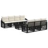 8 Piece Garden Sofa Set Black Poly Rattan