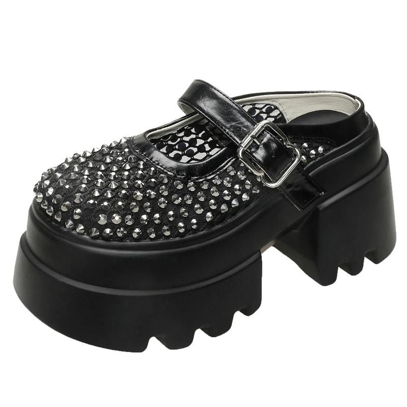 Fashion 10CM Synthetic Leather Slip On Slippers New 2025 Summer Platform Bling Sandals Woman ROME High Heels Casual Flip Flops Zapatos