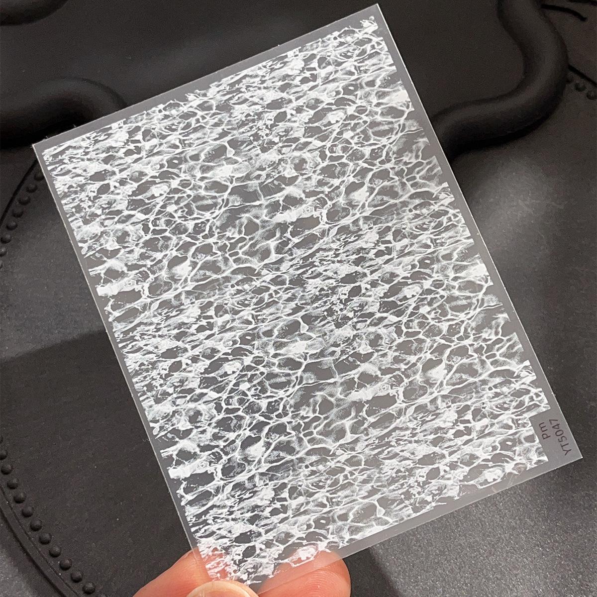 

YITU Exquisite White Halo Nail Stickers YT5047 - Light Luxury Style with Adhesive Backing for Nail Decoration