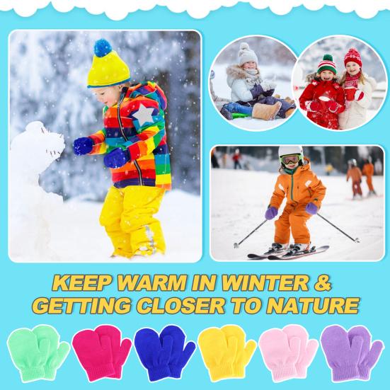 30 Set Kids Winter Beanie Gloves Bulk, Warm Knit Hat Mittens Set, Cold
