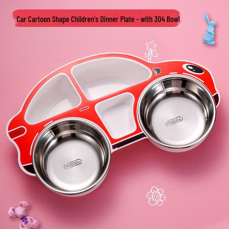 Stainless Steel Beetle Car Children's Dinner Plate