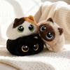 Round Black Cat Plush Toys Cartoon Cat Stuffed Animal New Cat Pillow  Gifts