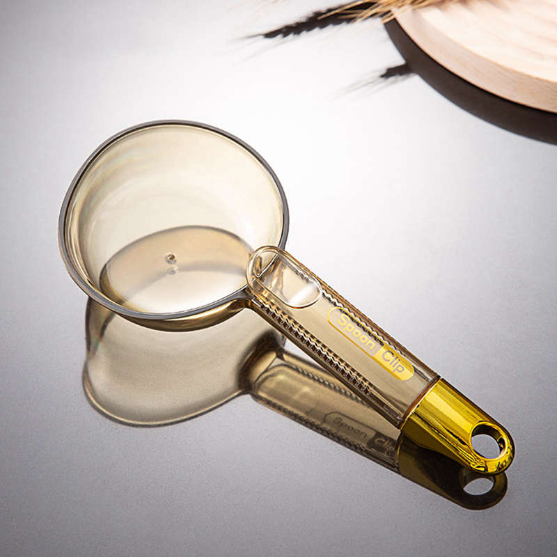 

Ложка для риса, многофункциональная ложка для копания муки, бытовой пластиковый совок с длинной ручкой и зажимом для пищевой сумки, кухонный инструмент