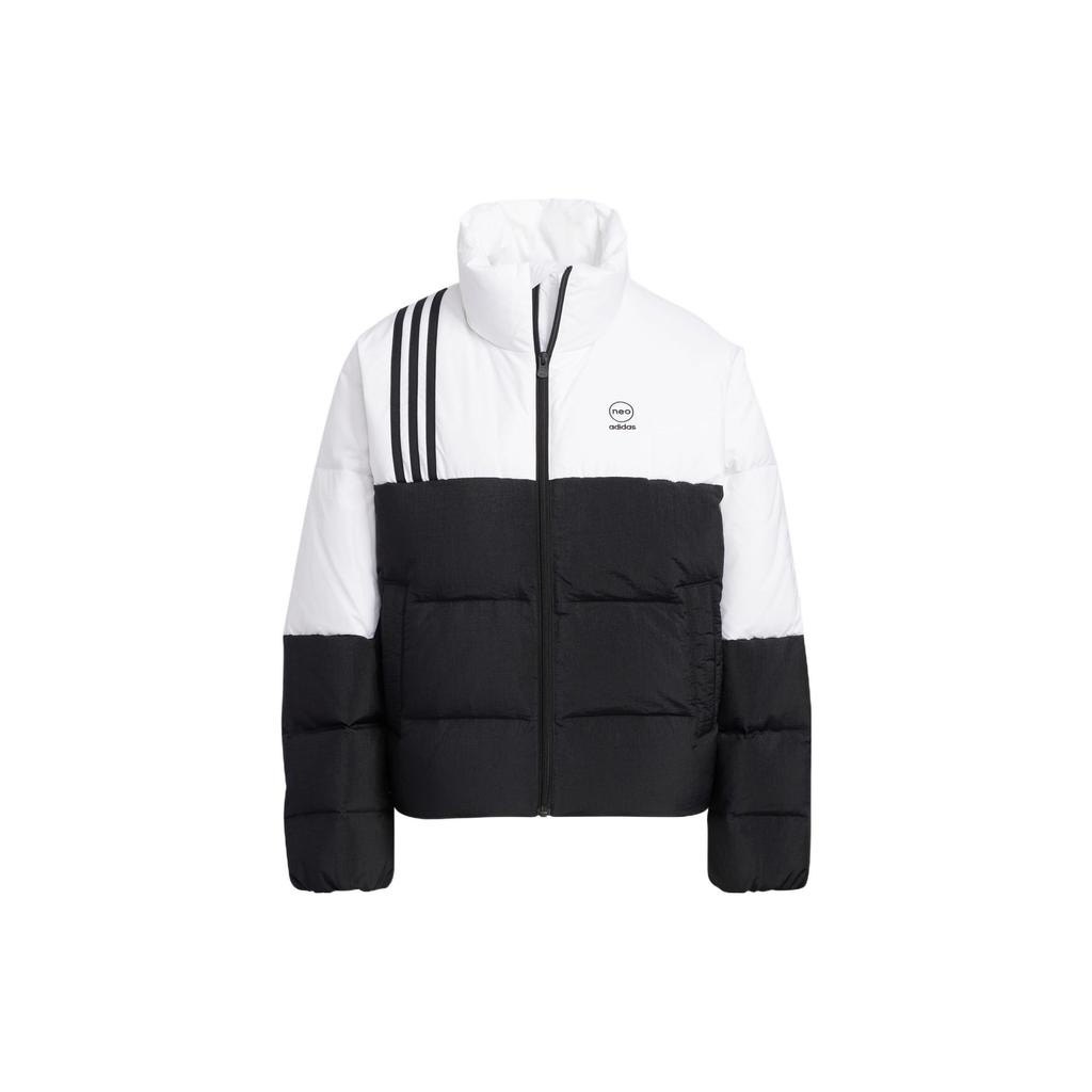 Adidas Neo Letter Print Stripe Stand Collar Zip Down Jacket Women Outerwear Multicolor HN4702