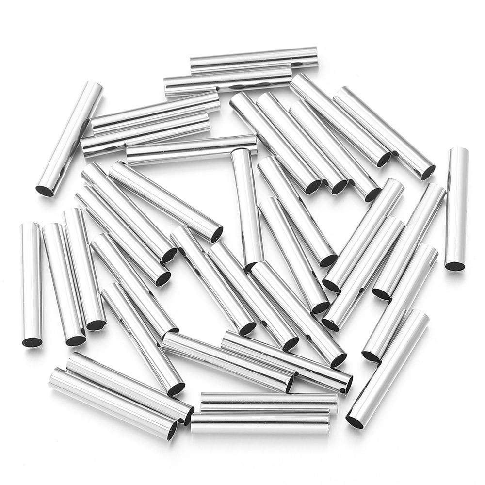 

50-100pcs Copper Hollow Tube Spacer Beads Metal Cylinder Straight Tube Bead For Jewelry Making DIY Bracelet Necklace Accessories
