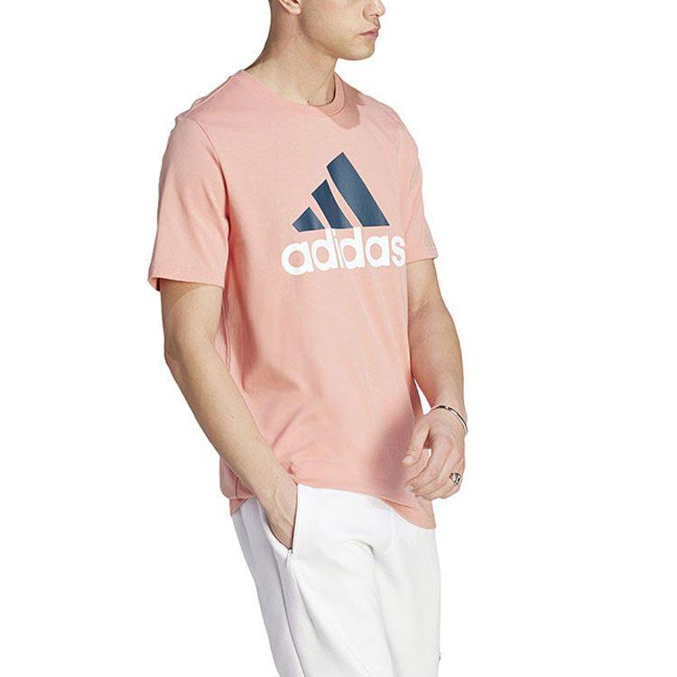 adidas T-Shirts Herren Rosa Rundhals Mittlere Gerade Passform IJ8577