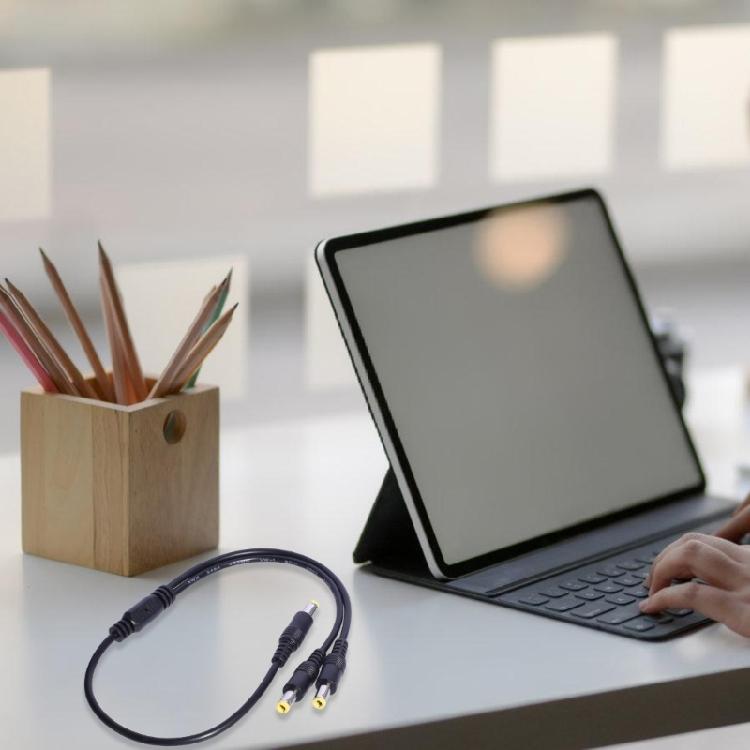 2 Way Power Distribution Cable, 5.5x2.5mm  Adapter Power Splitter Cable for LED Lighting and Surveillances Gear