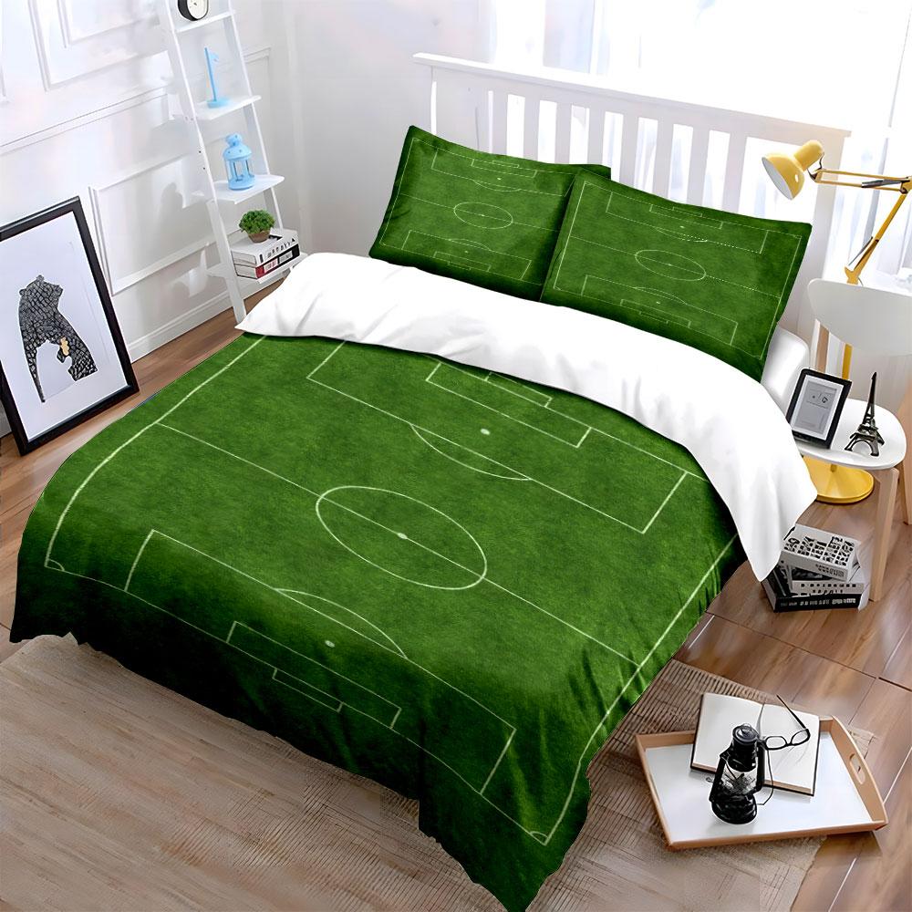 Soccer field layout print. Bedding sets Duvet cover sets Duvet covers Pillowcases(1 * Duvet Cover 2 * Pillowcases, without duvet insert)