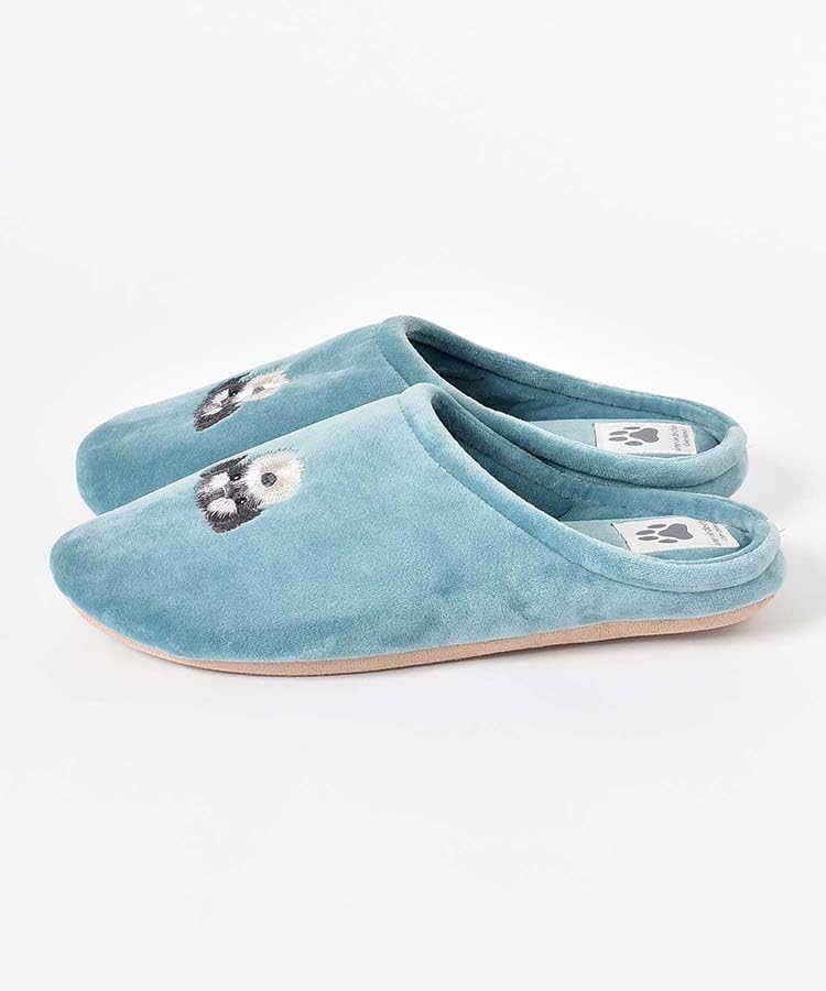 Bleu Bleuet Dog Embroidered Room Shoes/Slippers (Shih Tzu, Japanese Shoe Size, Adult, Numeric, 2_e, 24.0 cm)