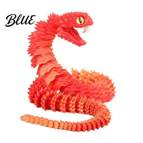 Concentration Improvement Toys Serpent Figurine Snake Toy Articulated 3D Printed Flexible Jointed Realistic Animal Fidget Stress Reliever