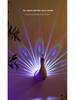 Peacock Projector Night Light: Remote-Controlled, Wall Hanging, Colorful Atmosphere for Bedside or Birthday Gift.
