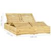 VidaXL Double Sun Lounger and Cushions Blue Impregnated Pine