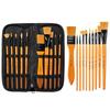 Foreign Trade Nylon Painting Brush Set - 10 Pieces, Red & Blue Handles, Flat Gouache & Oil Brushes