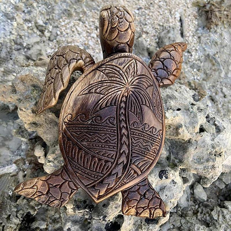 Sea Turtle Shaped Resin Hand Carved Statue Seaside Tropical Sea Turtle Home Desk Decor Gardening Outdoor Ornaments
