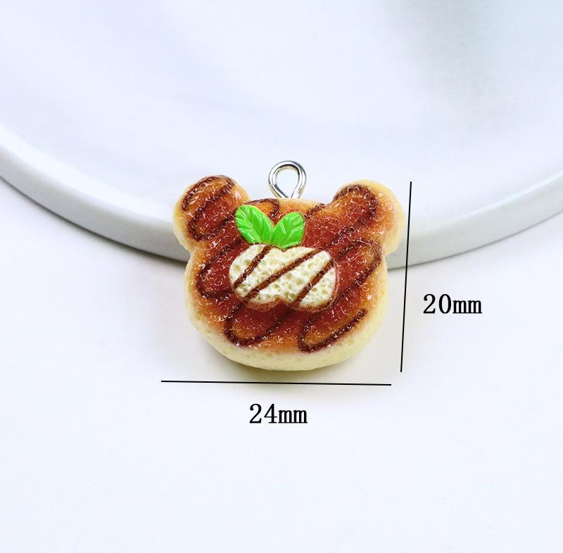 12Pcs Lovely Animals Bear Bread Simulation Resin Charms Resin Fish Pendant for Earrings Necklace Keychains DIY Jewelry Make