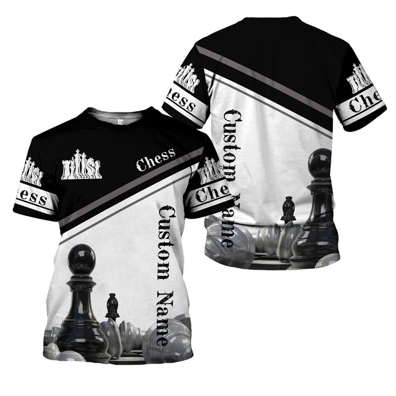 

Летняя футболка с круглым вырезом и 3D-принтом с шахматным узором, модная повседневная мужская футболка с короткими рукавами 6XL