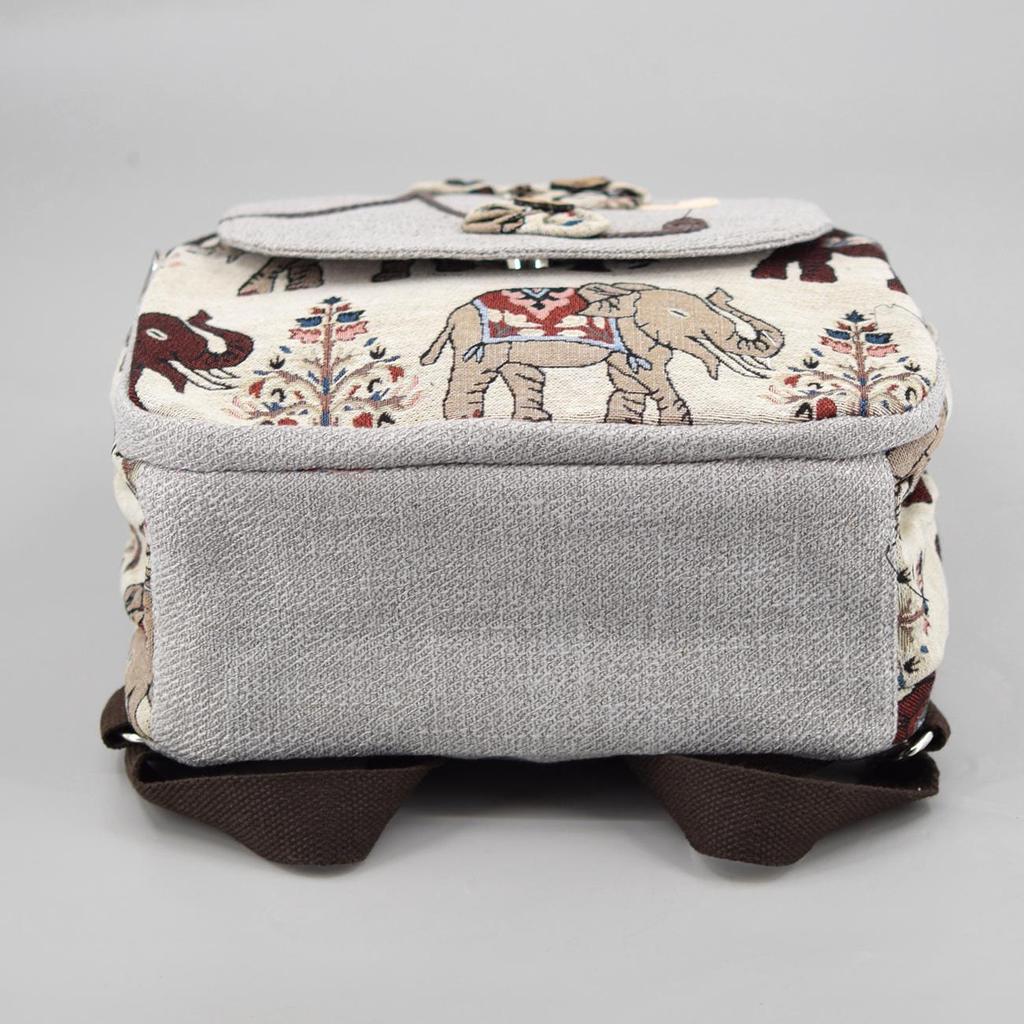 Women's Retro Canvas Floral Backpack - Lightweight, Handwoven & Versatile for College Students
