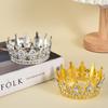 Gold Champagne Alloy Crown Cake Topper for Children's Birthday Party - Small Size Hair Accessory and Baking Decoration