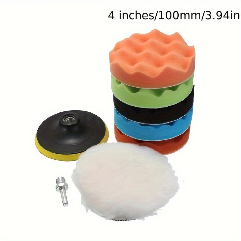 8pcs Set of Self-Adhesive Polishing And Waxing Sponge Velvet Pads in 3/4/5 Inch Sizes, Designed for Use with Car Polishing Machine Drill Bit Adapters