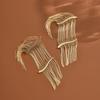 18K Real Gold And Copper Electroplated Haute Couture Catwalk Dress Fringed Earrings Fashion Exaggerated Temperament Sexy Earrings Women