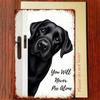 1PC You Will Never Walk Alone Vintage Tin Sign, Black Lab Dog Art, Sturdy Metal Plaque for Dog Lovers Home Decor