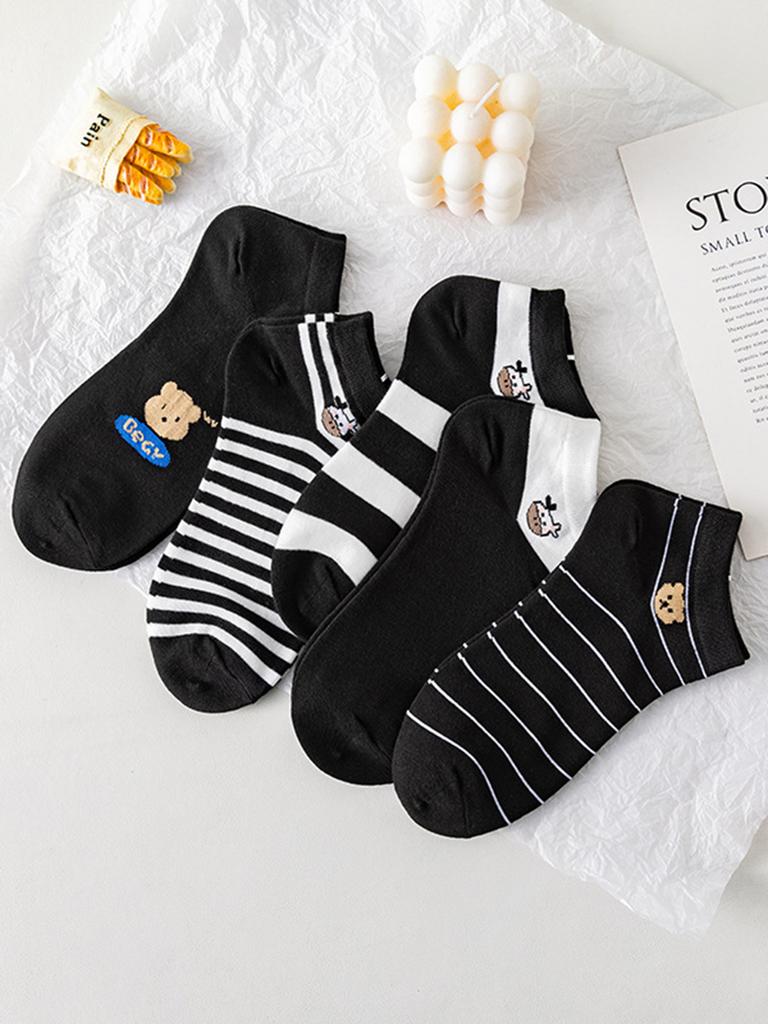 10 Pairs Low Tube Cute Animal Pattern Women Socks Set For Women Casual Style Popular And Fashionable Socks For Ladies And Girl