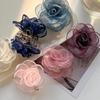 French Style Camellia Shark Clip Mesh Flower Claw Clip Simple Simulation Flower Hair Claw  Girl