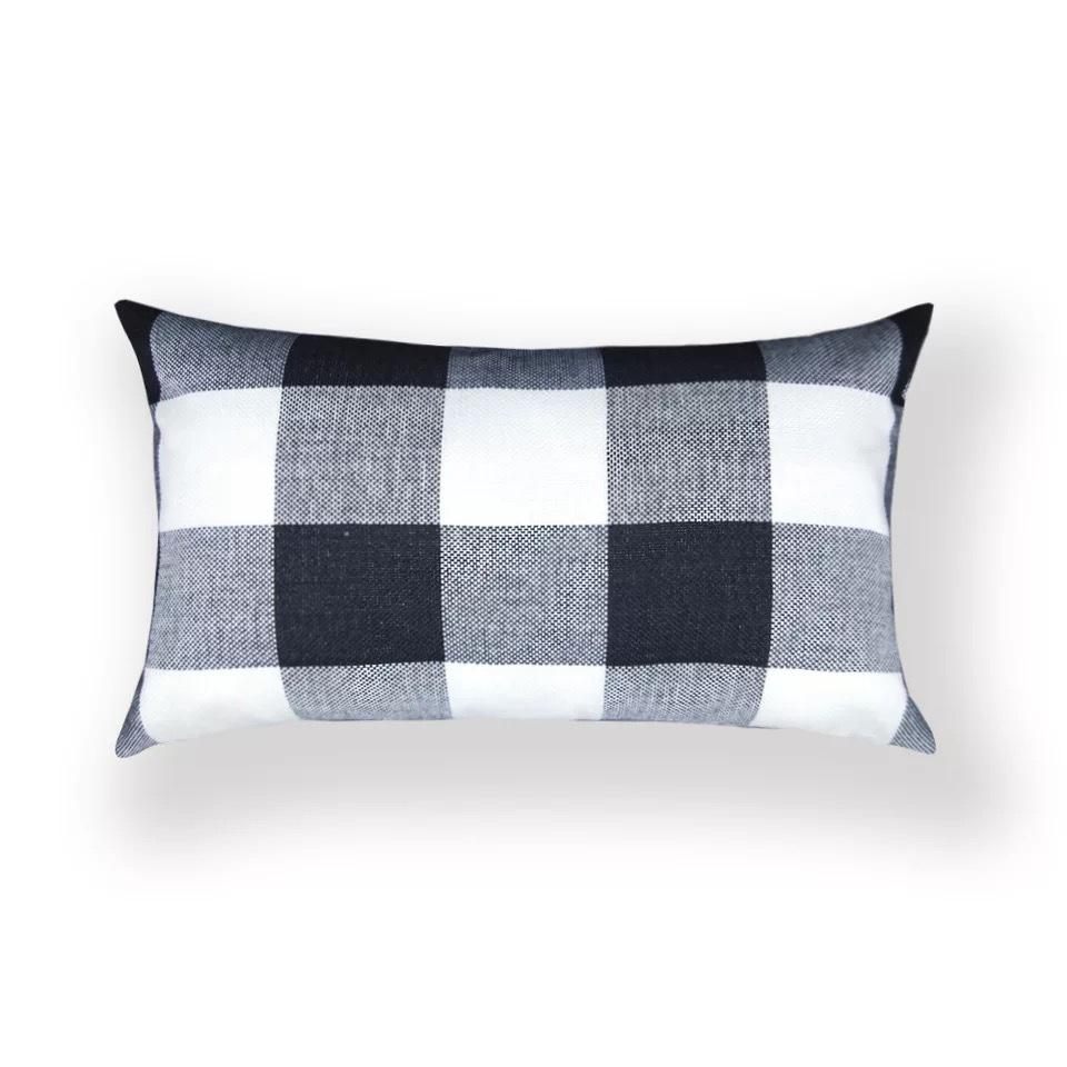 

Pillowcase Plaid Pillowcase Cotton Linen Solid Color Striped Pillowcase without pillow core