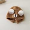 Cute Bear Baby Beanie Cap Autumn Winter Warm Infant Boys Girls Ear Protection Cap Cartoon Solid Color Toddler Hat Bonnet