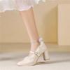 High Heel Mary Jane Shoes With Pu Material For Daily Fashion Women