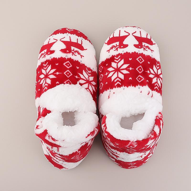 Świąteczne skarpety podłogowe z reniferami dla dorosłych