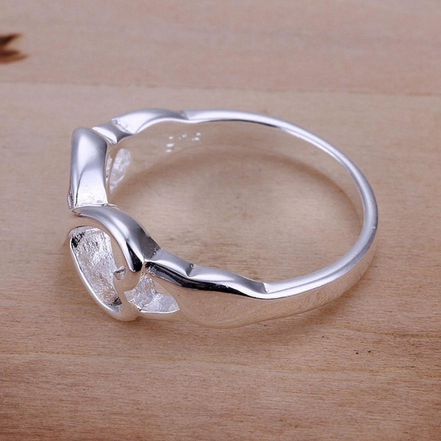 ,Factory Price Silver Color Heart Ring Jewelry Nice Cute Charm Fashion Wedding Lady   Holiday Gift R092